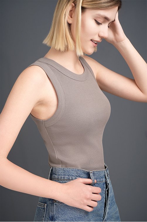 Женская майка-топ в рубчик Happyfox