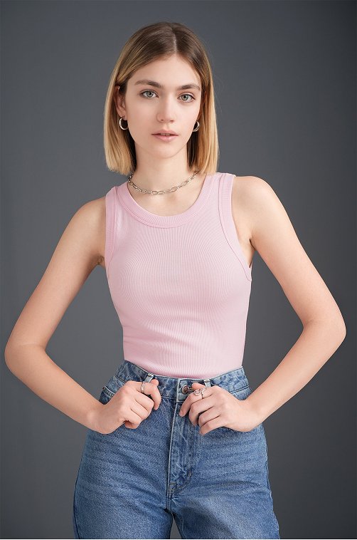 Женская майка-топ в рубчик Happyfox