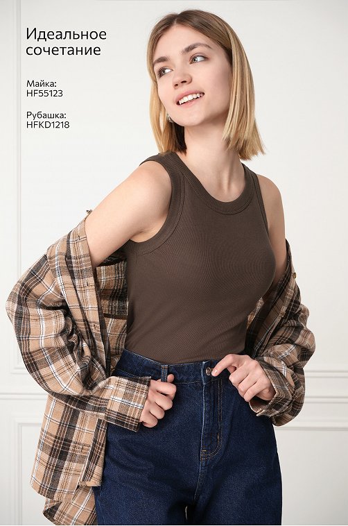 Женская майка-топ в рубчик Happyfox