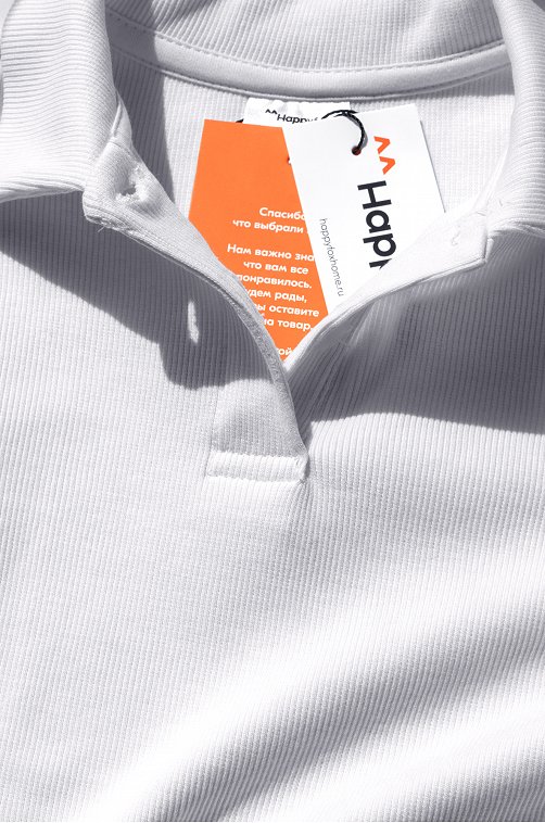 Блузка-поло в рубчик для девочки Happyfox