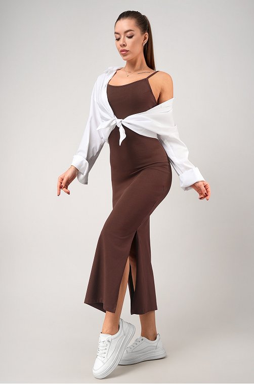 Женское платье-сарафан с разрезами Happyfox