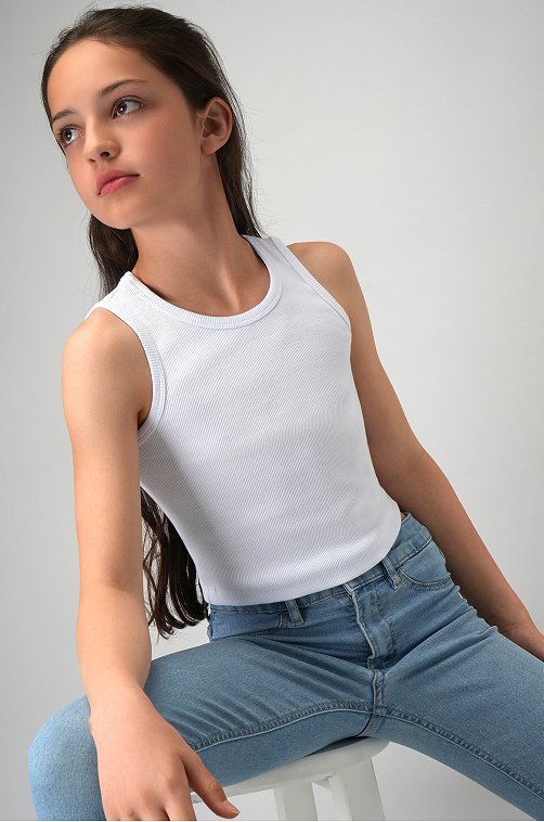 Майка-топ в рубчик для девочки Happyfox