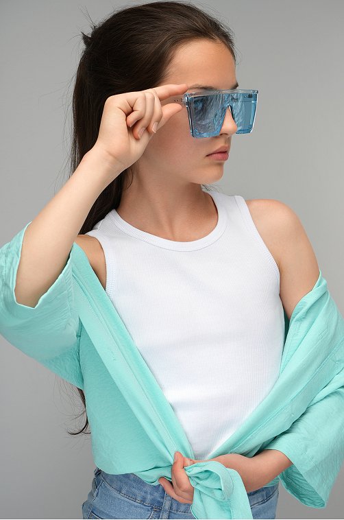 Майка-топ в рубчик для девочки Happyfox