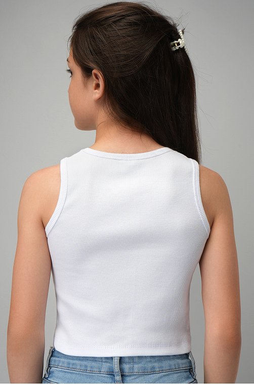 Майка-топ в рубчик для девочки Happyfox