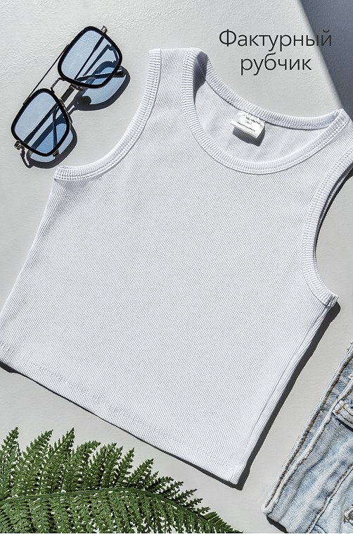 Майка-топ в рубчик для девочки Happyfox