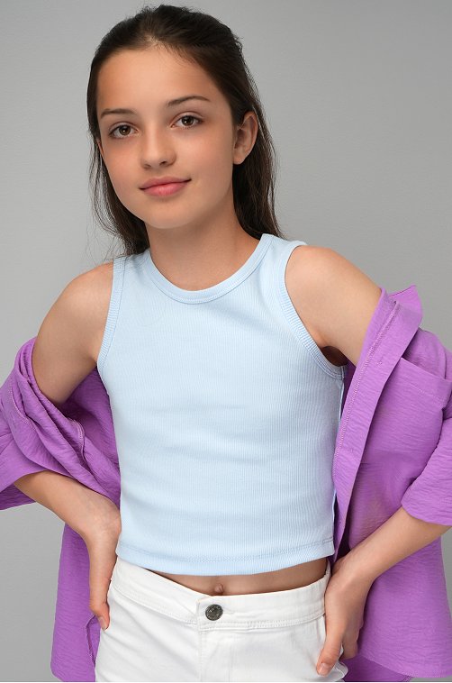 Майка-топ в рубчик для девочки Happyfox