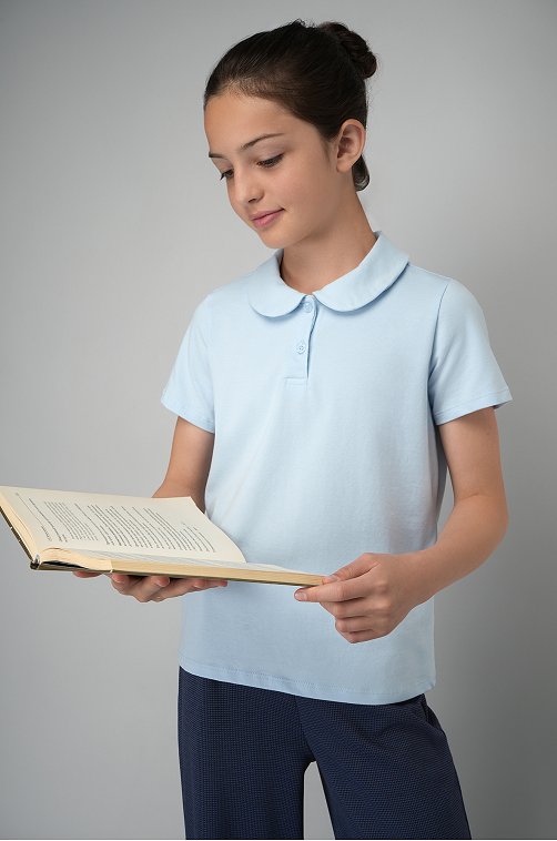 Блузка-поло с коротким рукавом для девочки Happyfox