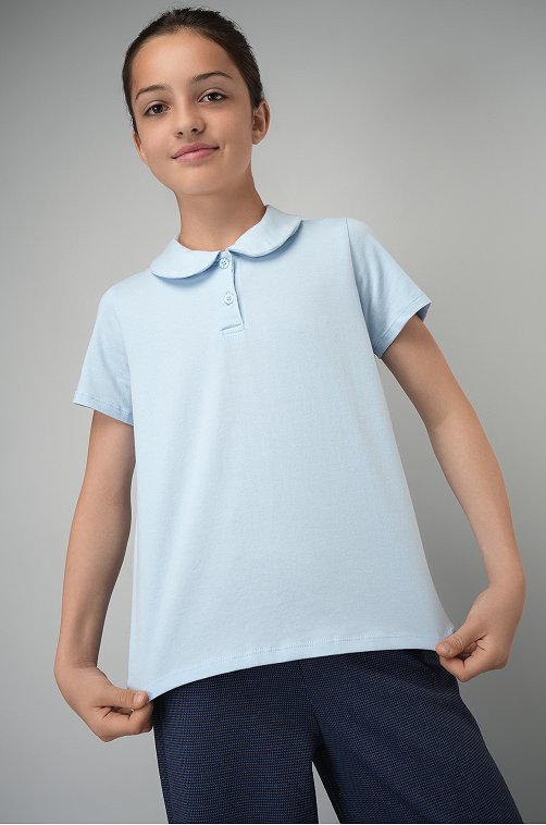 Блузка-поло с коротким рукавом для девочки Happyfox