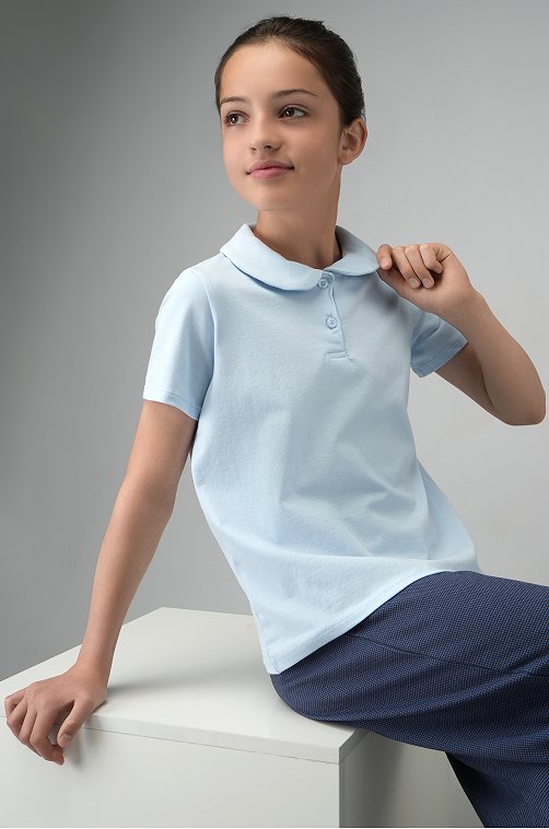 Блузка-поло с коротким рукавом для девочки Happyfox