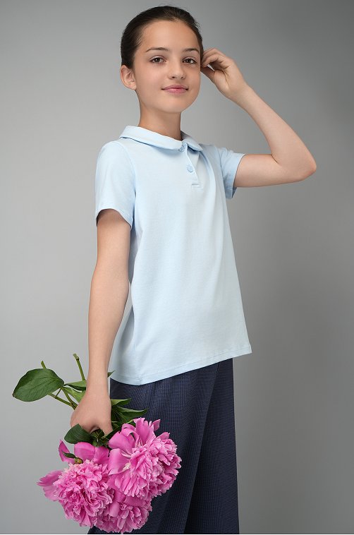 Блузка-поло с коротким рукавом для девочки Happyfox