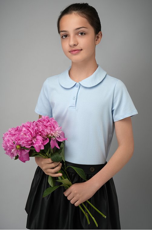 Блузка-поло с коротким рукавом для девочки Happyfox