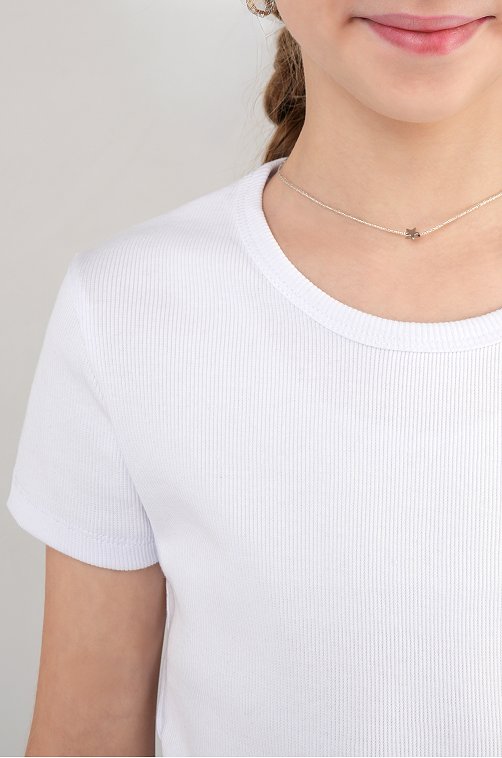 Футболка для девочки в рубчик из рибаны Happyfox