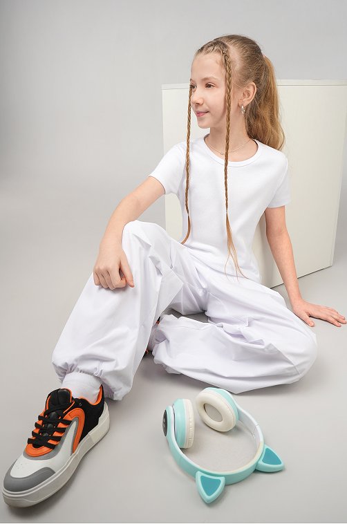 Футболка для девочки в рубчик из рибаны Happyfox