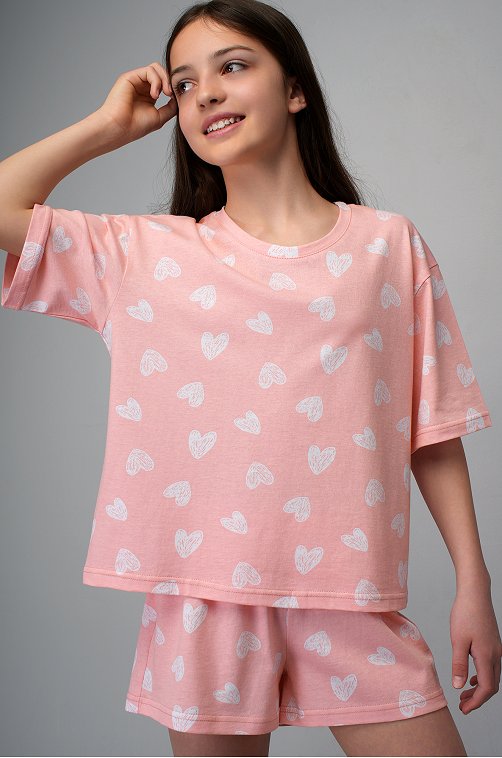 Пижама для девочки с шортами Happyfox