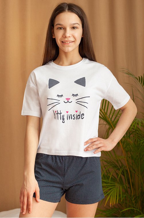 Пижама для девочки Happy Fox 6633855 мультиколор купить оптом в HappyWear.ru
