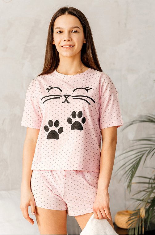 Пижама для девочки Happy Fox 6631055 мультиколор купить оптом в HappyWear.ru
