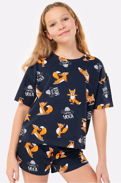 Хлопковая пижама для девочки Happyfox