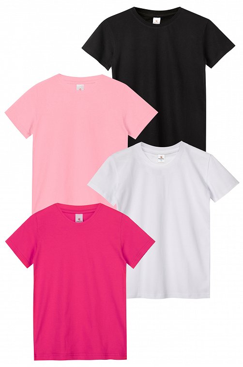 4 хлопковых футболки для девочки Happy Fox