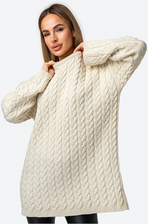 Женский джемпер оверсайз крупной вязки Happyfox