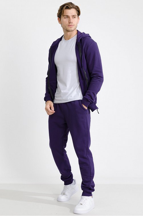 Мужской спортивный костюм из футера трехнитки Happy Fox 6690376 фиолетовый купить оптом в HappyWear.ru