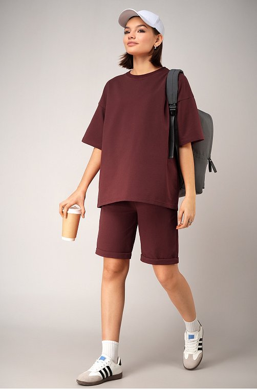 Женский костюм оверсайз из футера двухнитки Happyfox