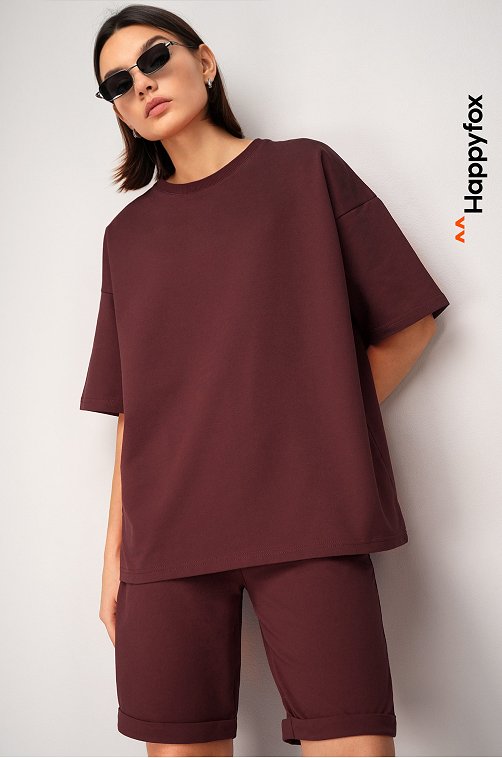 Женский костюм оверсайз из футера двухнитки Happyfox