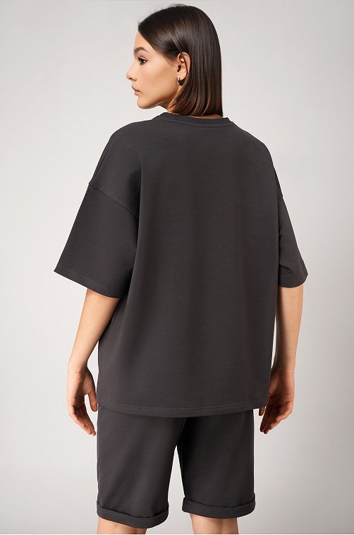 Женский костюм оверсайз из футера двухнитки Happyfox