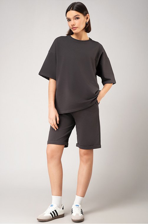 Женский костюм оверсайз из футера двухнитки Happyfox