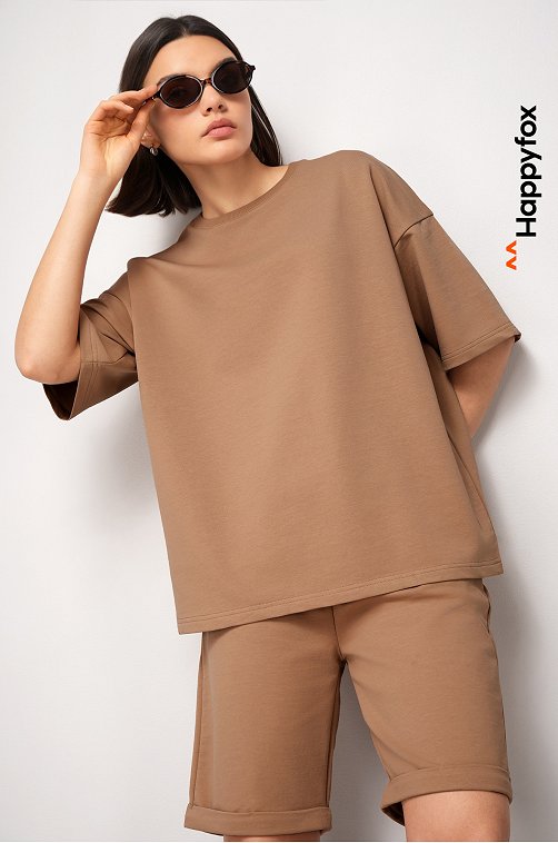 Женский костюм оверсайз из футера двухнитки Happyfox