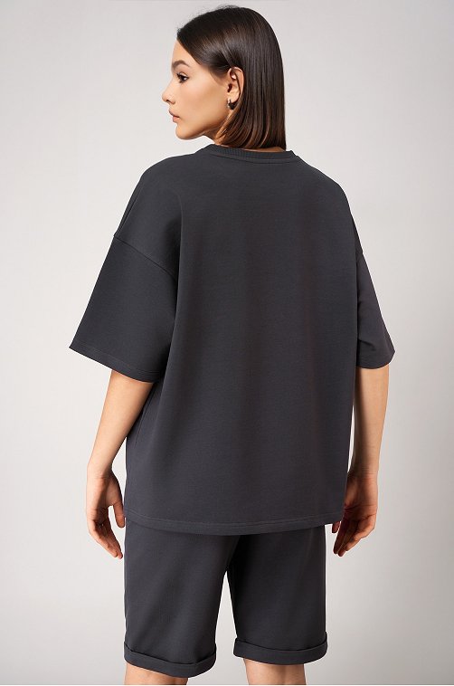 Женский костюм оверсайз из футера двухнитки Happyfox