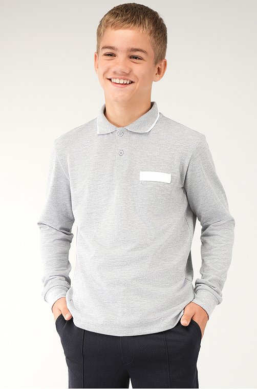 Рубашка-поло с длинным рукавом для мальчика Happyfox
