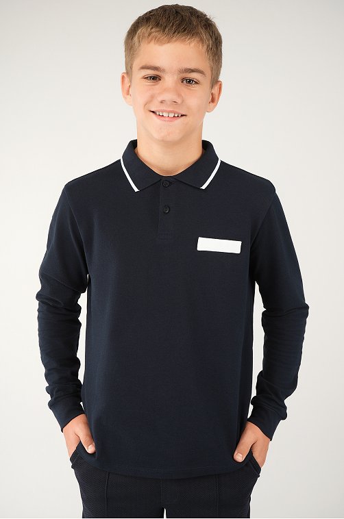 Рубашка-поло с длинным рукавом для мальчика Happyfox