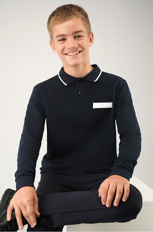 Рубашка-поло с длинным рукавом для мальчика Happyfox