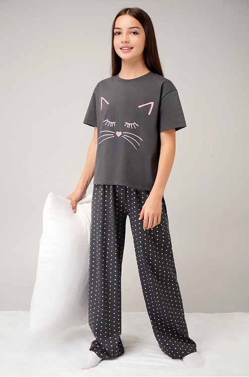 Хлопковая пижама для девочки Happyfox