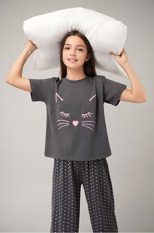 Хлопковая пижама для девочки Happyfox