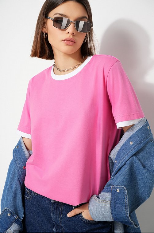 Женская базовая футболка из хлопка с кантом 3 шт. Happyfox