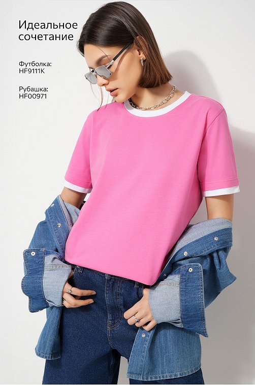 Женская базовая футболка из хлопка с кантом 3 шт. Happyfox