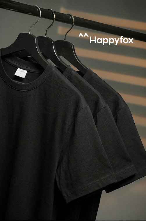 Мужская базовая футболка из хлопка 3 шт. Happyfox
