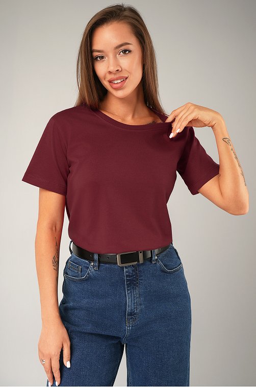 Женская базовая хлопковая футболка Happyfox