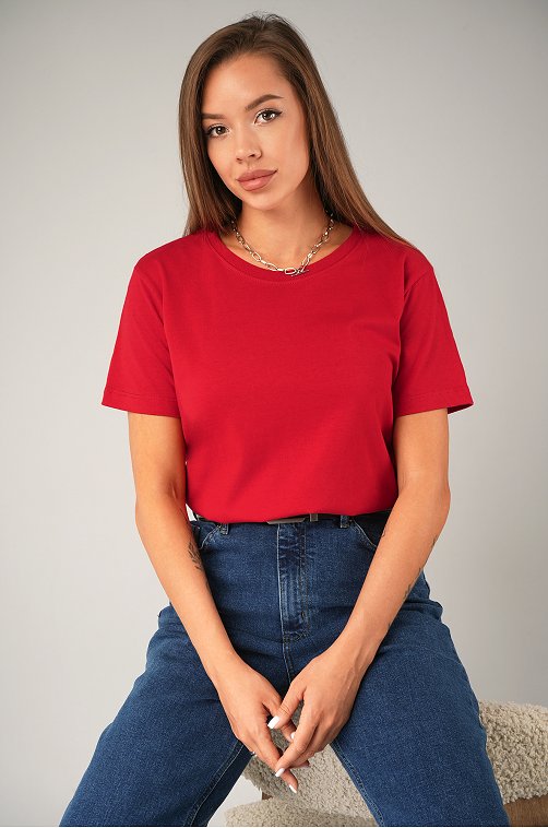 Женская базовая хлопковая футболка Happyfox