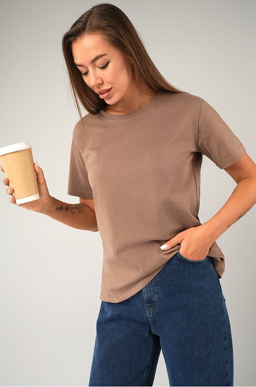 Женская базовая хлопковая футболка Happyfox