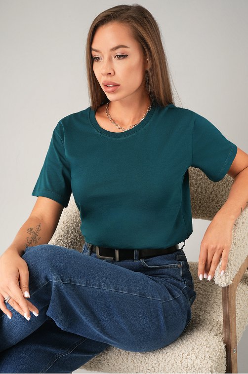 Женская базовая хлопковая футболка Happyfox