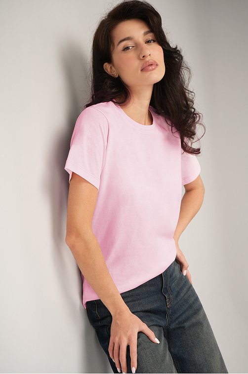 Женская базовая хлопковая футболка Happyfox