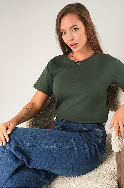 Женская базовая хлопковая футболка Happyfox