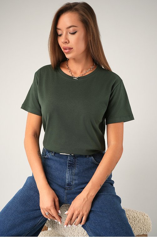 Женская базовая хлопковая футболка Happyfox