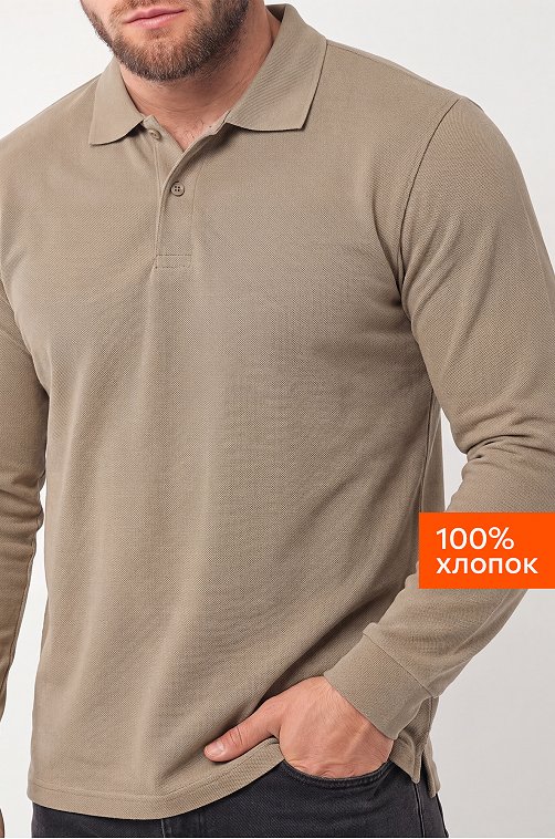 Мужской базовый лонгслив-поло Happyfox