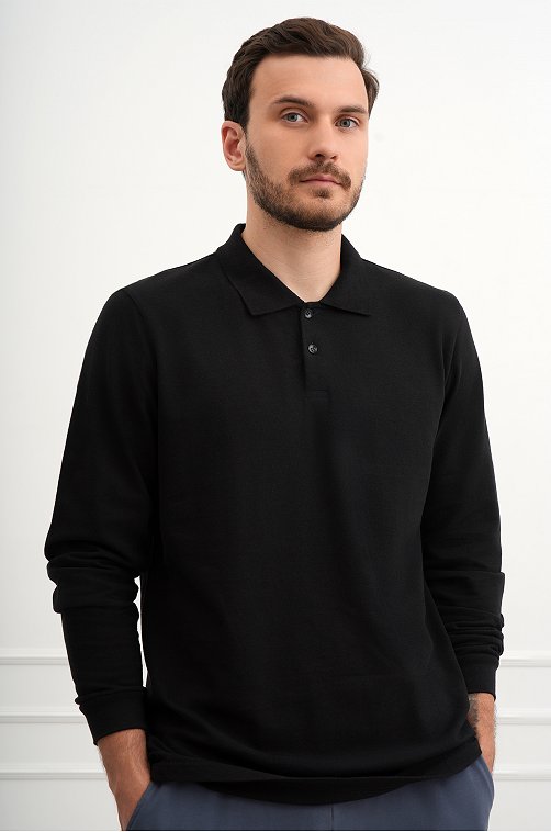 Мужской базовый лонгслив-поло Happyfox
