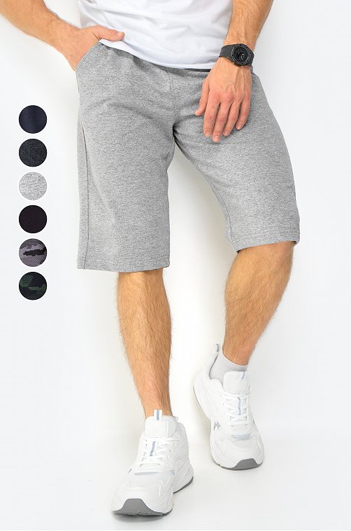 Мужские шорты из футера двухнитки Happy Fox 6682196 серый купить оптом в HappyWear.ru