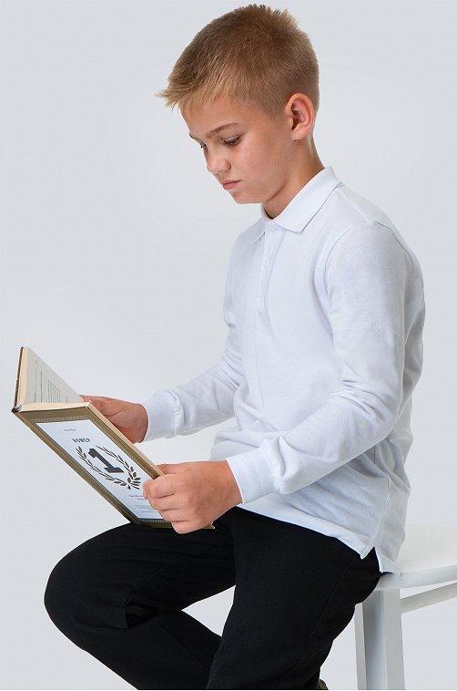Рубашка-поло с длинным рукавом для мальчика Happyfox