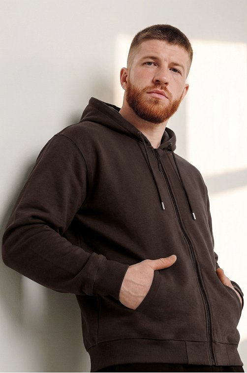 Мужская толстовка на молнии из футера трехнитки Happyfox